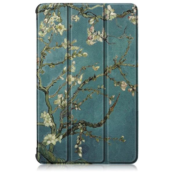 Tri-fold Stativveske for Samsung Galaxy Tab S6 Lite - Mandelblomst Black