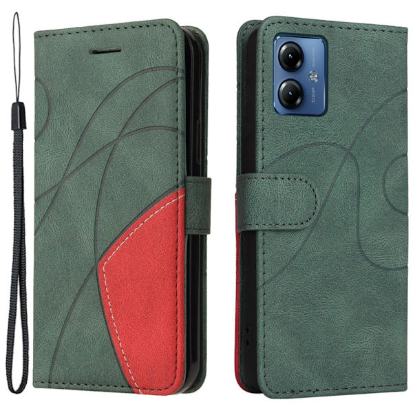 Til Motorola Moto G14 KT-serie-1 dobbeltfarve Green