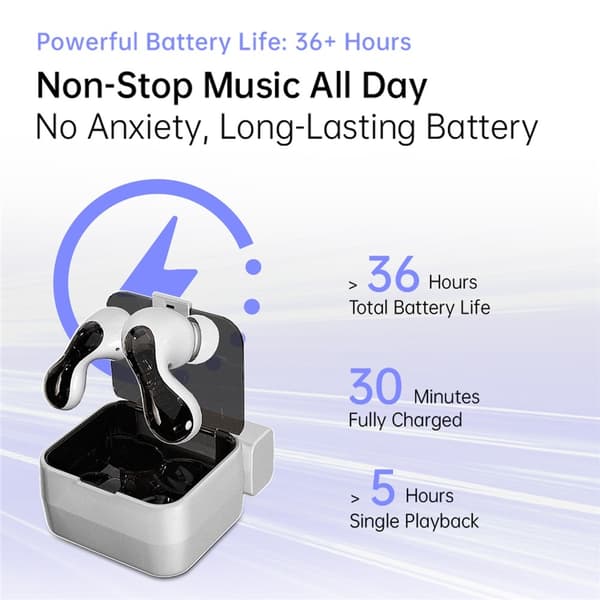 Pulsar Bluetooth-headset dynamiske driver-øretelefoner med 4 mikrofoner – hvit White