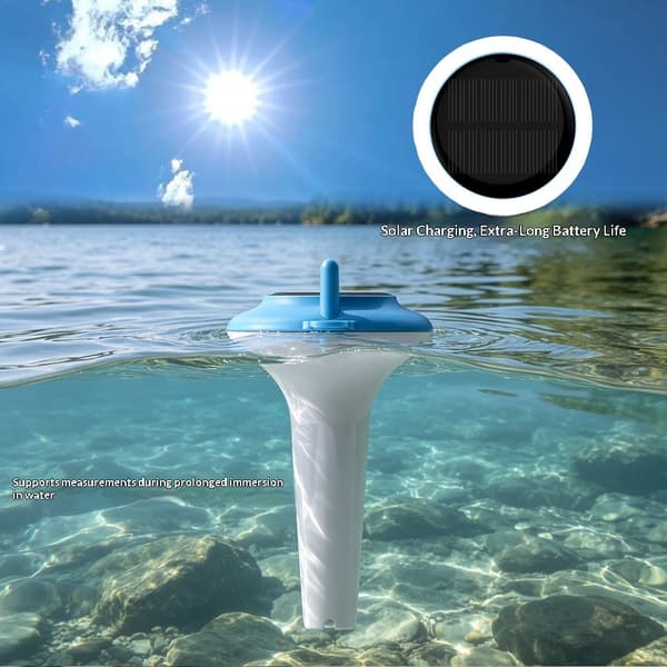 Termometer Vattentemperatur Uppladdningsbar flytande digital solcellstermometer Blå