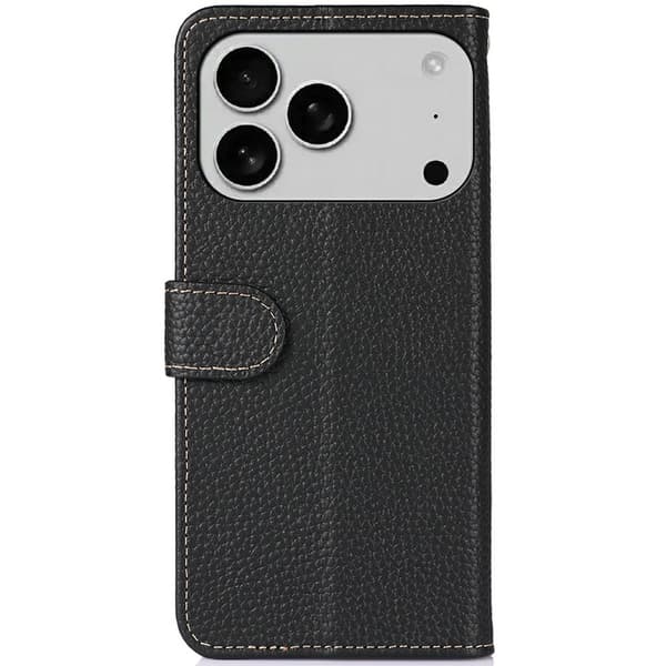 KHAZNEH Telefonplånboksfodral i läder till iPhone 18 Pro / 17 Pro Svart
