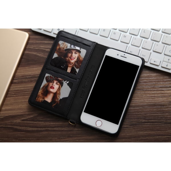 CMAI2 Litchi plånboksfodral till iPhone 7 / 8 / SE (2020) Svart