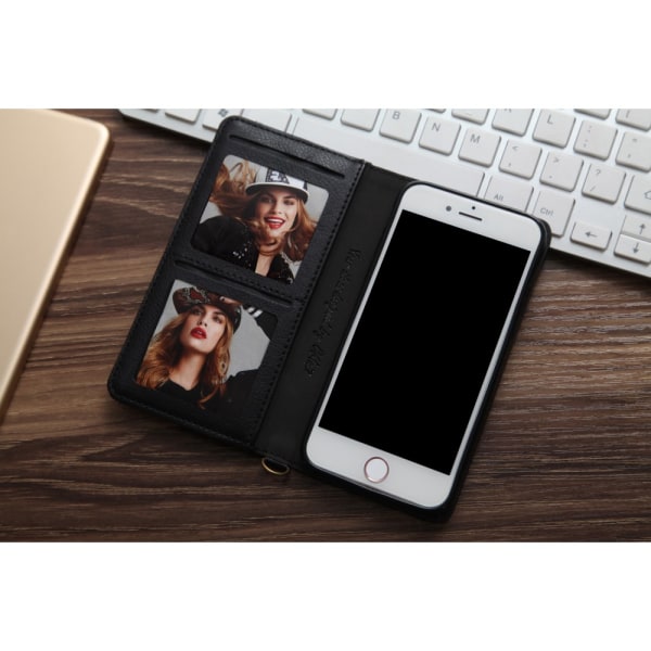 CMAI2 Litchi plånboksfodral till iPhone 7 Plus Svart