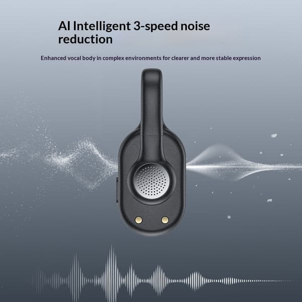 Myggmikrofon, USB-C-kontakt, AI-støyreduksjon, 2 mikrofoner + 1 mottaker Black
