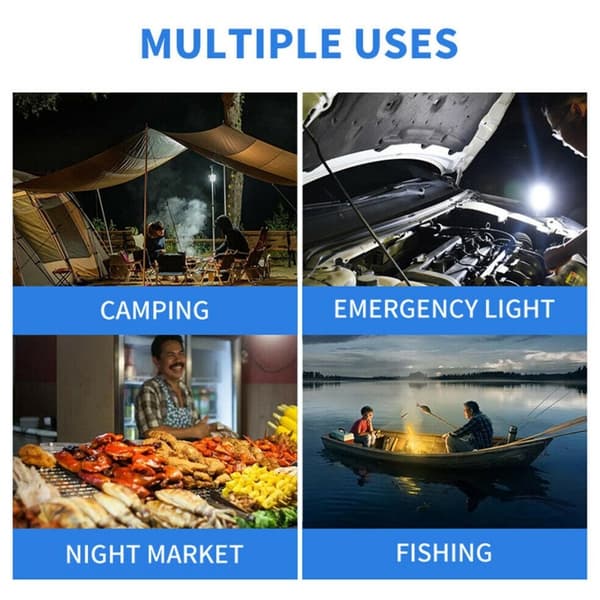 Solcelled Campinglykt Lampetelt Oppladbart Fjernkontroll White