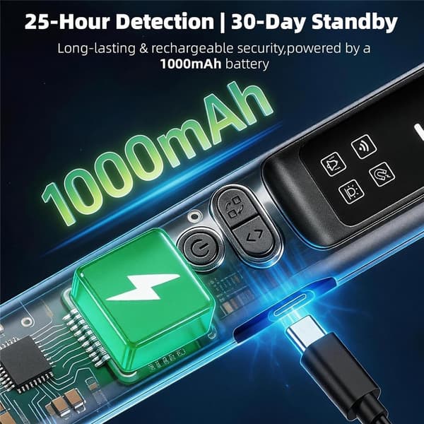 Dold Kamera Detektor Bug Finder RF GPS spårningsdetektor Signalskanner Antispion Svart