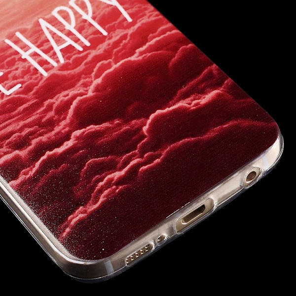 Samsung Galaxy S6 EDGE TPU skal Be Happy Lila
