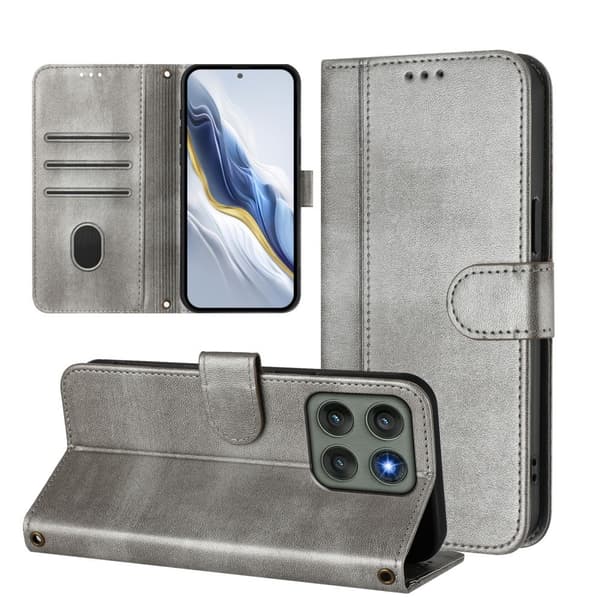 Til Motorola Edge 60 Pro 5G Etui Pung Stand Retrostruktur Grey