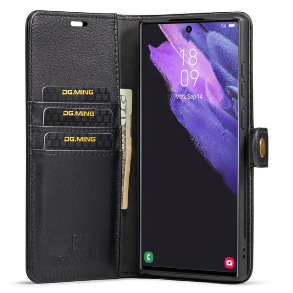 DG.MING 2 i 1 Lommebok - deksel til Samsung Galaxy S24 ultra Black