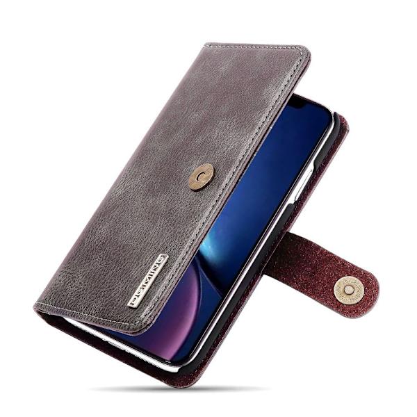 DG.MING iPhone 11 Split Läder Plånboksfodral - Coffee Brun