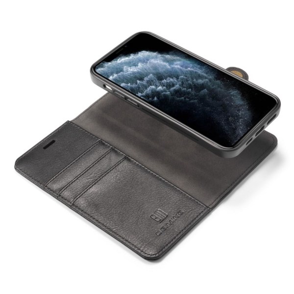 DG.MING til iPhone 12/12 Pro stilfuld tegnebog taske - sort Black