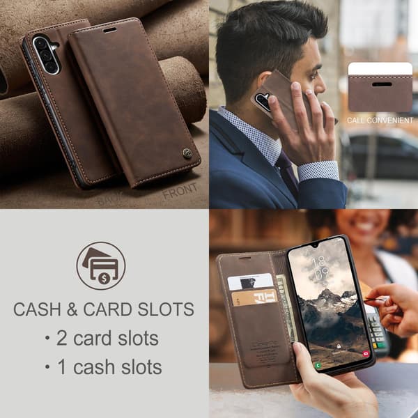 Samsung Galaxy A37 5G CASEME Lompakkokoteloon ruskea