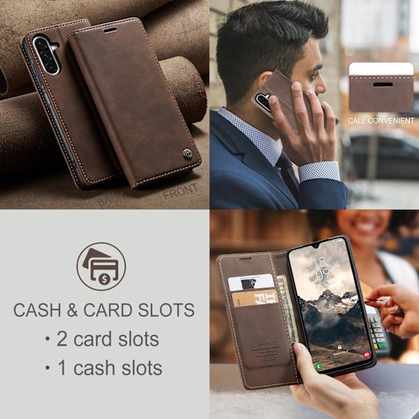 Til Samsung Galaxy A37 5G CASEME Pungetui brun