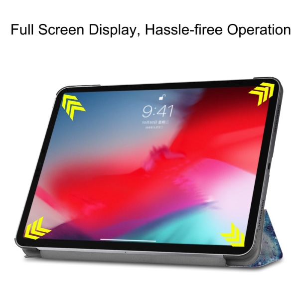 Kolminkertainen jalustallinen nahkainen älykotelo 11 tuuman iPad Multicolor