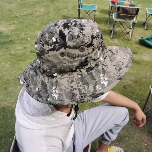 Camouflage bøttehat Kasket med myggenet campingfiskeri - Grøn Green