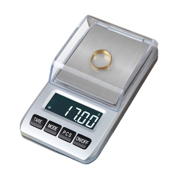 Digital Vektskål i Rustfritt Stål, 0,01 gram til 200 gram Silver