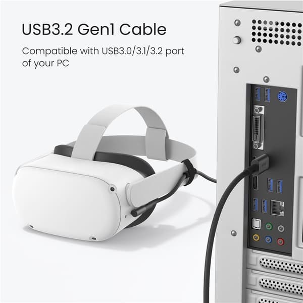Ladekabel QC-8.5 5M VR-headset USB 3.0 dataoverføring høyhastighets Black