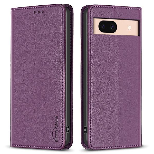 BINFEN COLOR Til Google Pixel 8a Etui PU Læder Telefoncover Dark purple