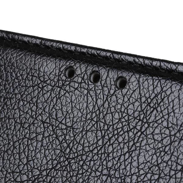 Samsung Galaxy S21 Ultra Nappa Texture Pung Stativbetræk - Sort Black