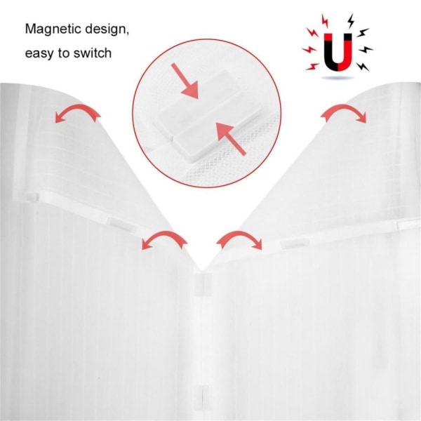 Sommer anti-myggegardin magnetiske gardiner 90x210cm White