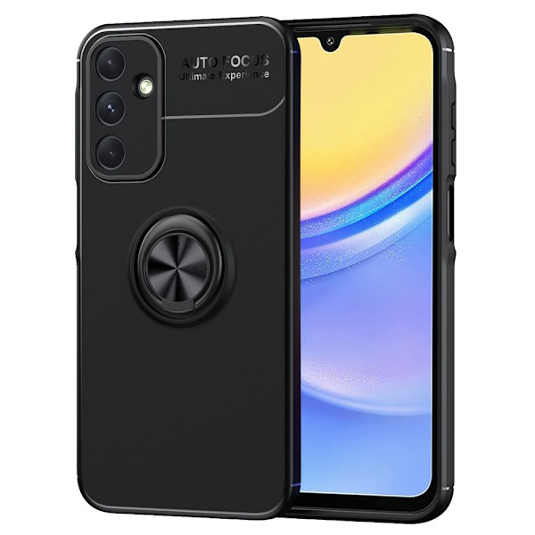 Sormenrengastuki TPU-kotelo Samsung Galaxy A15 Black
