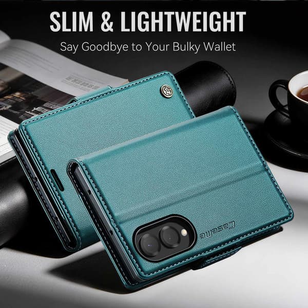 CASEME Glansigt telefonplånboksfodral till Samsung Galaxy Z Fold8 Grön