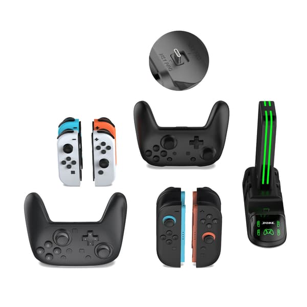 DOBE ladedokk kompatibel med Nintendo Switch / 2 / Pro / 2 Pro / OLED Black