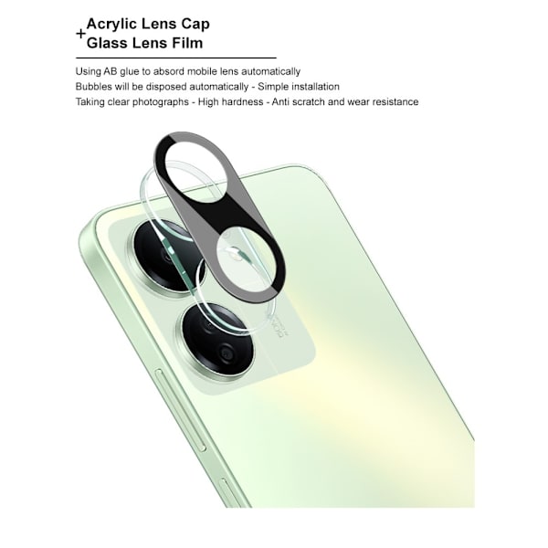 IMAK För Redmi 13C kamera linsskydd härdat glas linsfilm Svart