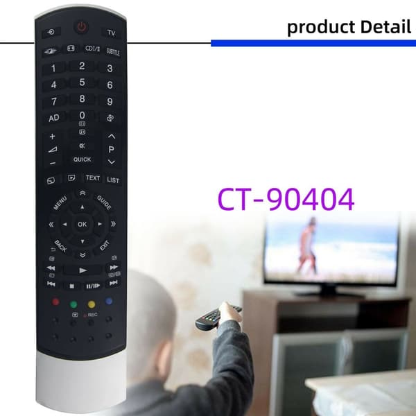 Fjernkontrollerstatning for CT-90404 For Toshiba TV Black