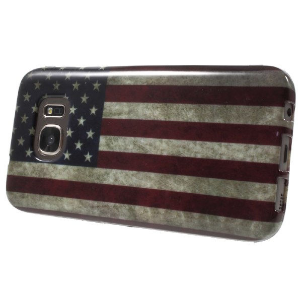 Samsung Galaxy S7 TPU skal - Retro US Flag Transparent