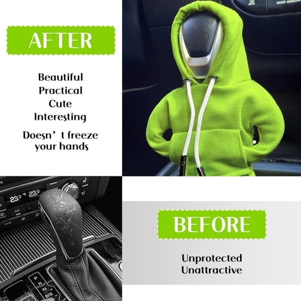 Bil Hættetrøje Beskyttelse Design Dekoration Gear Shifter - Grøn Green