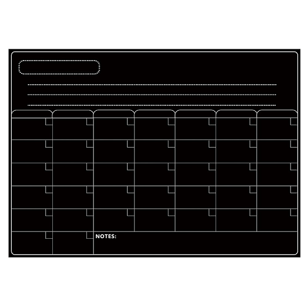 Magnetisk kalender ukentlig månedsplanlegger liste Black