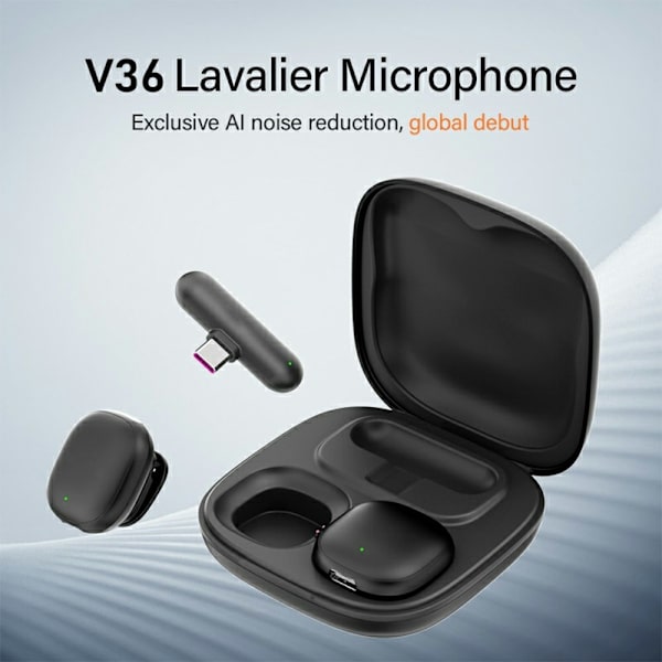 Mikrofon for iPhone 15/16/Android støydempende lavalier-mikrofon med USB-C-mottaker Black