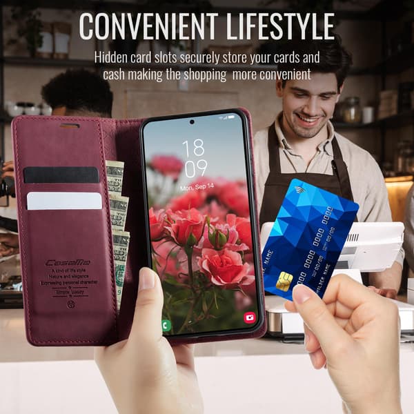 Samsung Galaxy A37 5G CASEME 023 Lompakkokoteloon Red