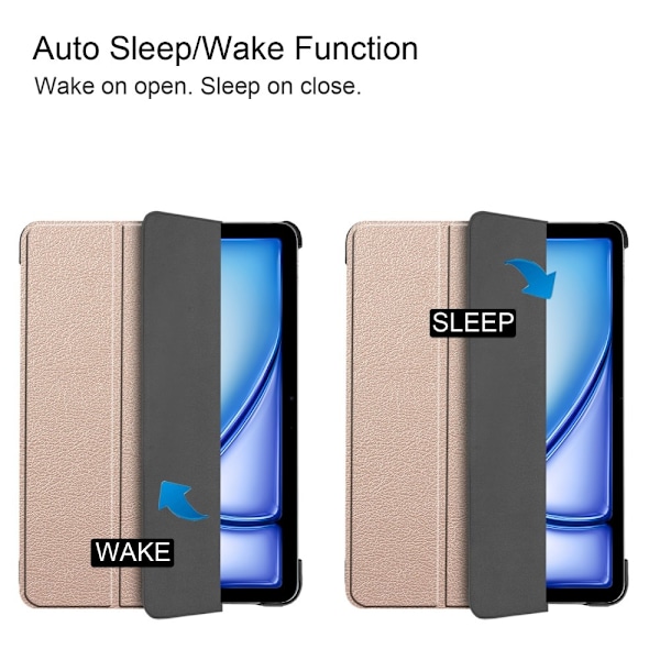 Etui for iPad Air 11 (2024) - Tri-fold Stativ Tablettdeksel - Gull Gold