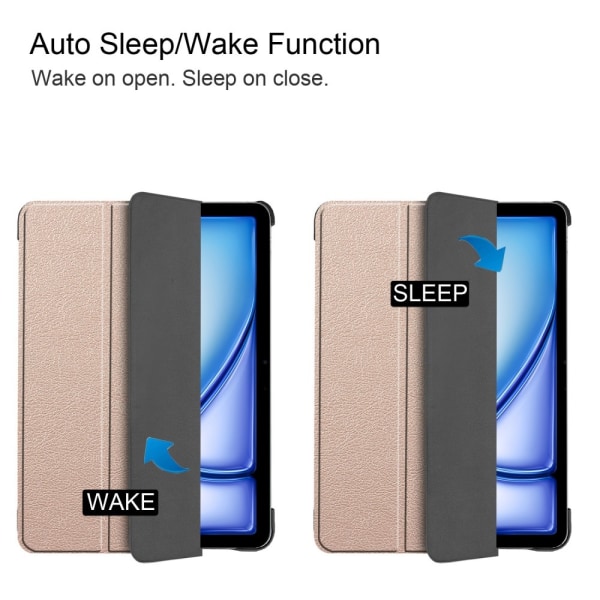 Til iPad Air 11 (2024) Etui Tre - fold Stativ Tablet Cover - Guld Gold