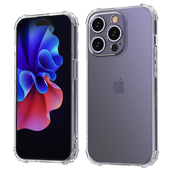 För iPhone 15 Pro Skal Fodral TPU-ram + Akryl Baksida Telefonfodral Transparent