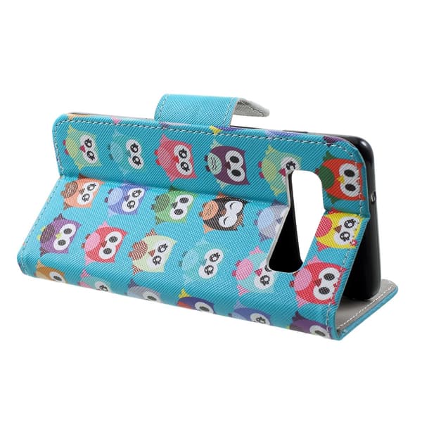 Pattern Lompakkokotelo Samsung Galaxy S10 Plus - Multiple Owls Black