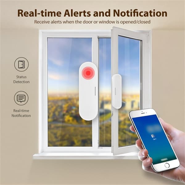 Matter Thread Dörrsensor USB-driven Magnetisk Smart Home Sensor Fönsterlarm Vit