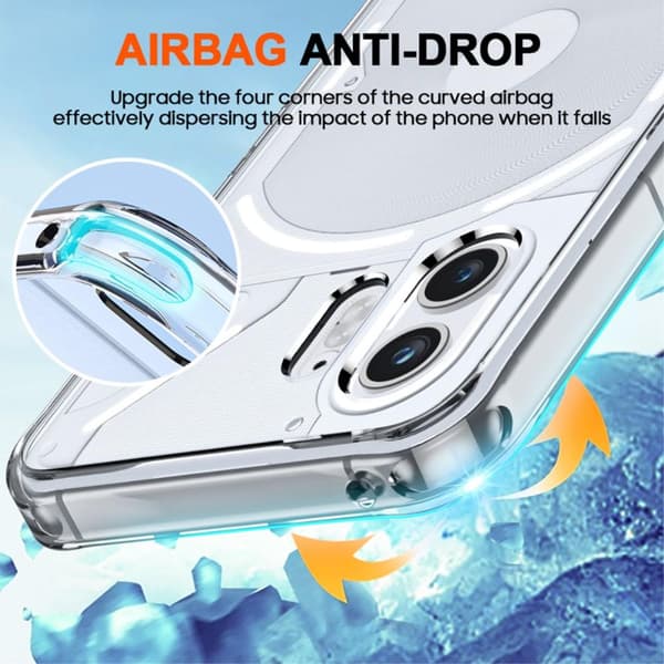 For Nothing Phone (2) + Akryl Anti-fall Telefondeksel Transparent