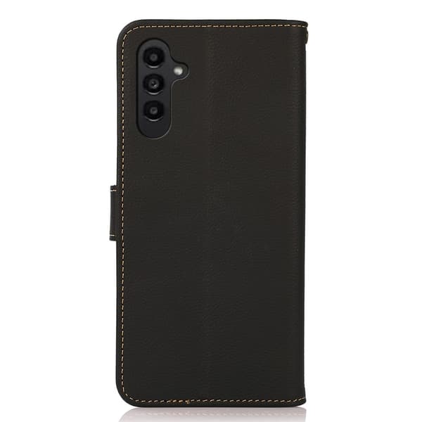 KHAZNEH Til Samsung Galaxy S24 FE Etui i Ægte Koskind med Pungfunktion - Sort Black