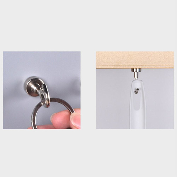 Ingen boremagnetiske kroge Magnetiske bøjler til hjemmekøkken Køleskab Kontor 2 stk Silver