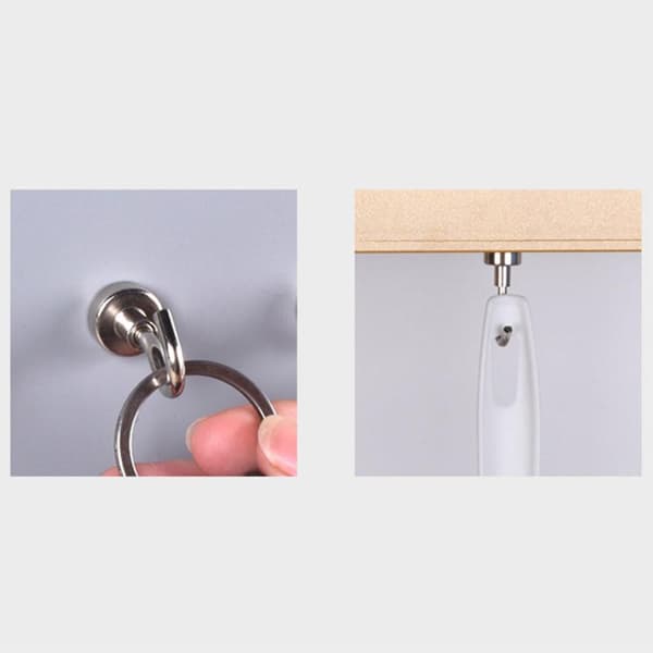 Inget borrande magnetiska krokar Hårda hängare hem kök kontor 2 - pack Silver