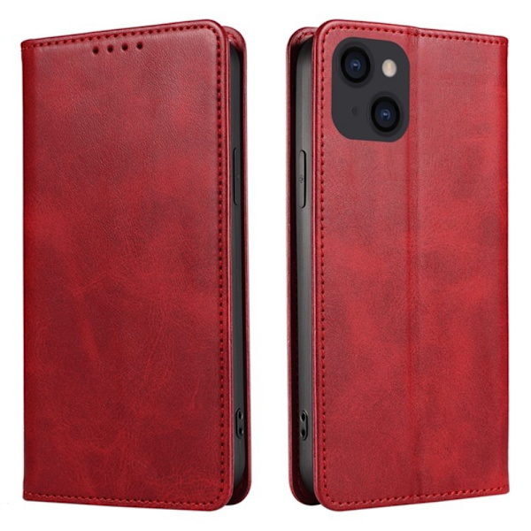 Lompakkoteline puhelimen kotelo iPhone 15 Pro Cell Cell Cell - Punainen Red