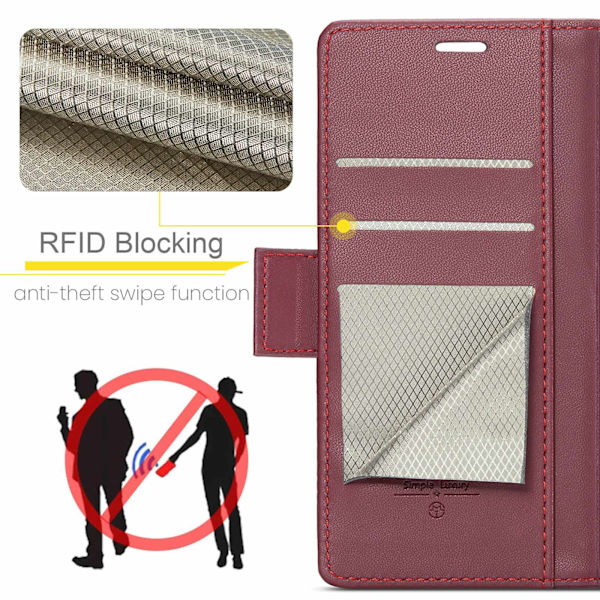 CASEME För Google Pixel 10a RFID Blockerande Plånboksfodral - Röd Röd