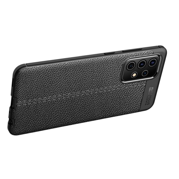 Samsung Galaxy A72 5G TPU Case Shell Litchi Texture - Svart Black