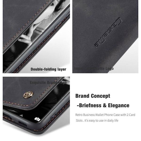 CASEME Retro Wallet Case for Xiaomi Redmi Note 10 4G/Note 10S - Black Black