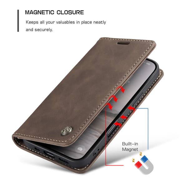 CASEME Lommebok-deksel iPhone 17 - Kaffe Dark brown