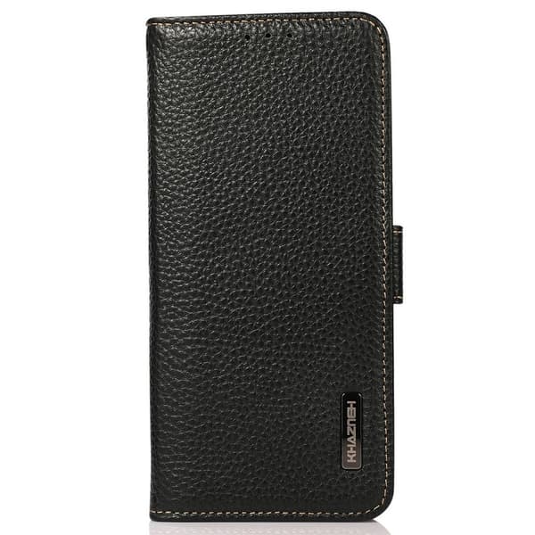 KHAZNEH Nahkainen puhelimen lompakkokotelo iPhone 18 Pro Max / 17 Pro Max puhelimille Black