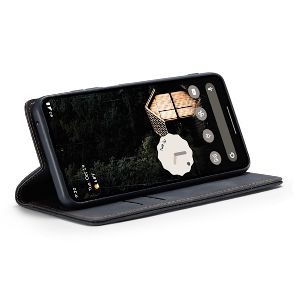 CASEME For Google Pixel 9 Pro XL Etui med Kortlomme og Stativ Black